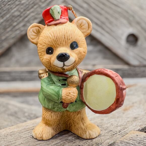 Set of 3-1980’s Homco Christmas Marching Band Bear Ornaments/Figurines-#5553-4”H - Picture 4 of 6